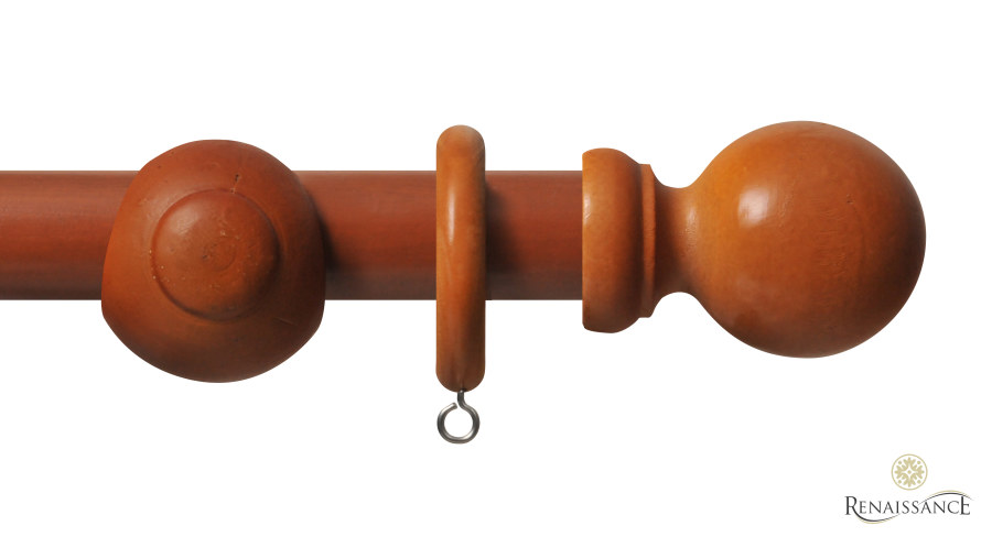 Standard Wood 28mm Pole Set Shrink Wrap 120cm Ball Antique