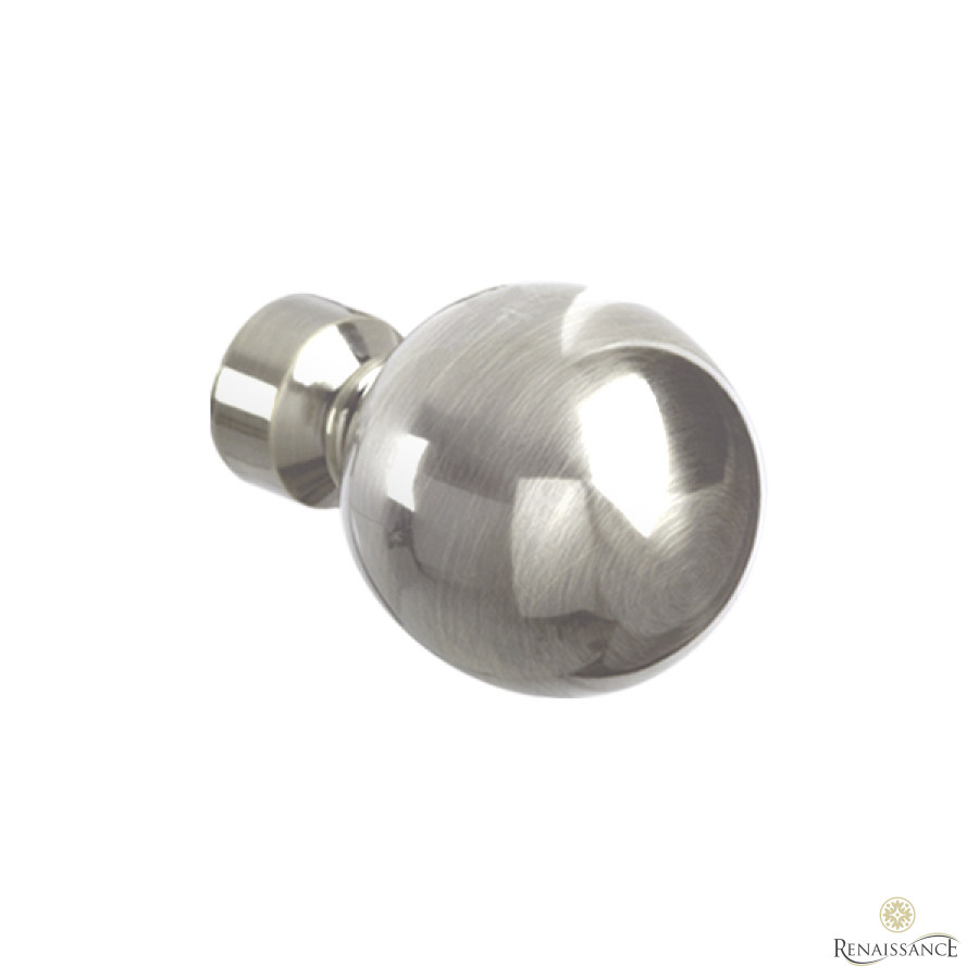Spectrum 35mm Finial Plain Ball Polished Silver