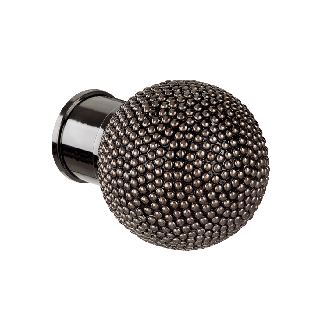 Spectrum 35mm Finial Studded Ball Black Nickel