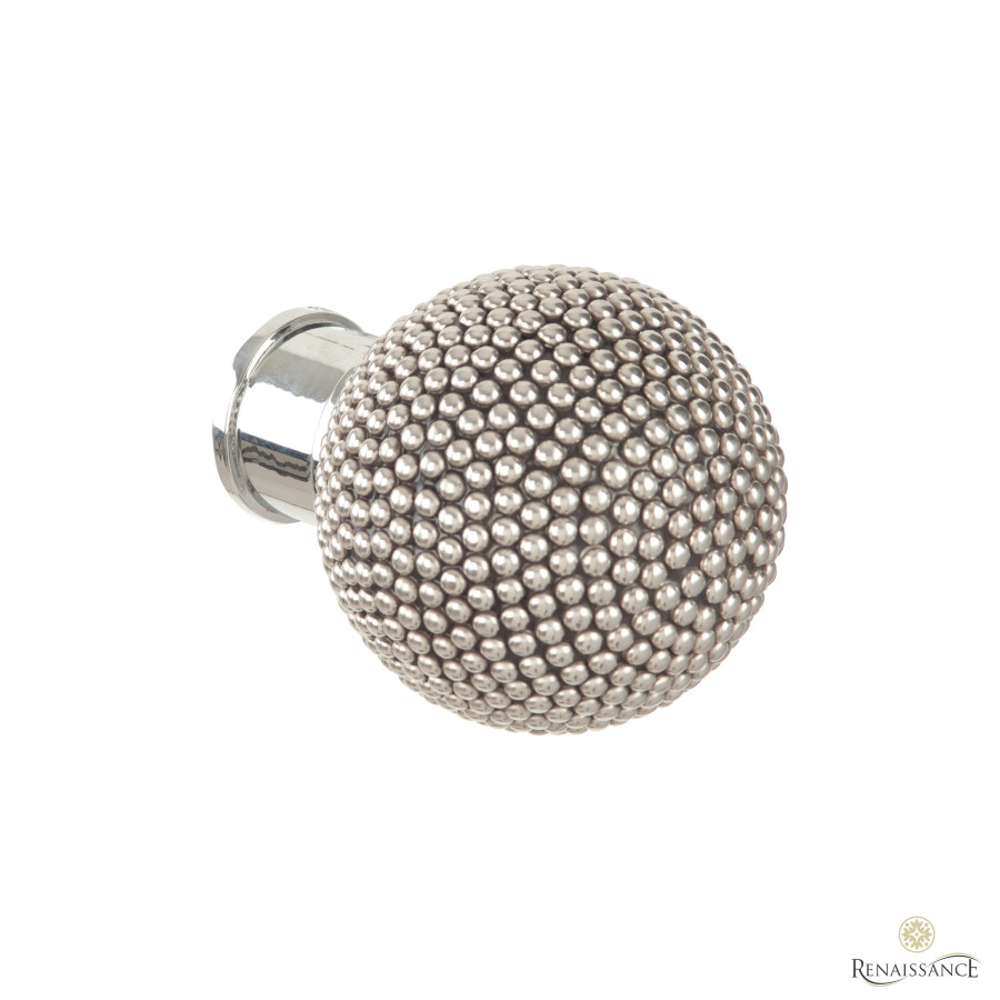 Spectrum 35mm Finial Studded Ball Polished Silver