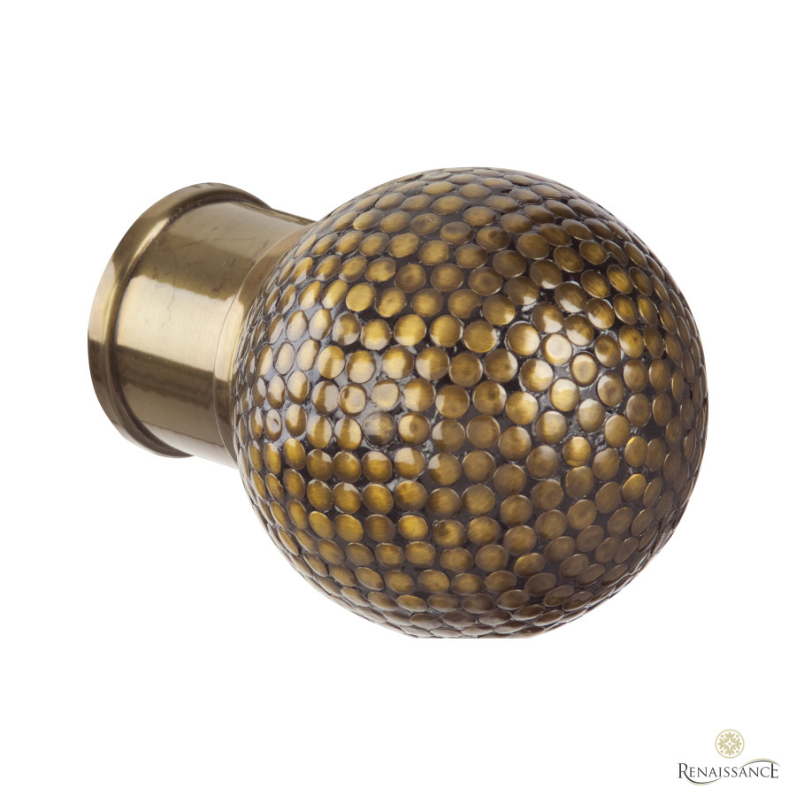 Spectrum 50mm Finial Flat Dimple Ball Antique Brass