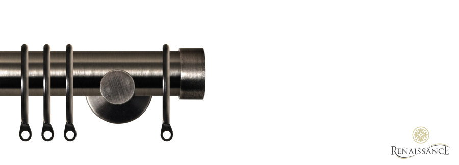 Dimensions 28mm End Cap Pole Set with Contemporary Bracket 120cm Gunmetal