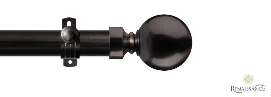 Orbit 28mm Plain Ball Eyelet Pole Set 120cm Black Nickel