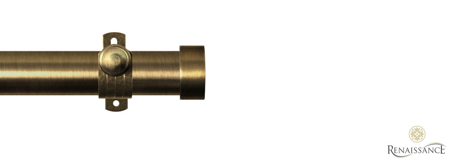 Dimensions 28mm End Cap Eyelet Pole Set with Adjustable K-Bracket 120cm Antique Brass