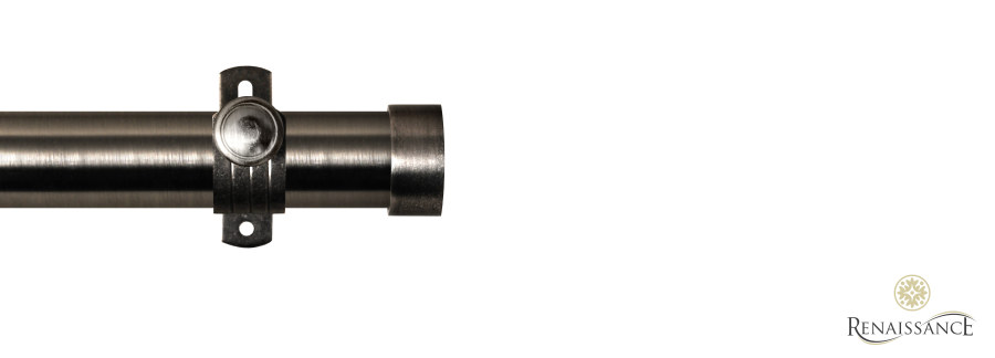 Dimensions 28mm End Cap Eyelet Pole Set with Adjustable K-Bracket 120cm Gunmetal