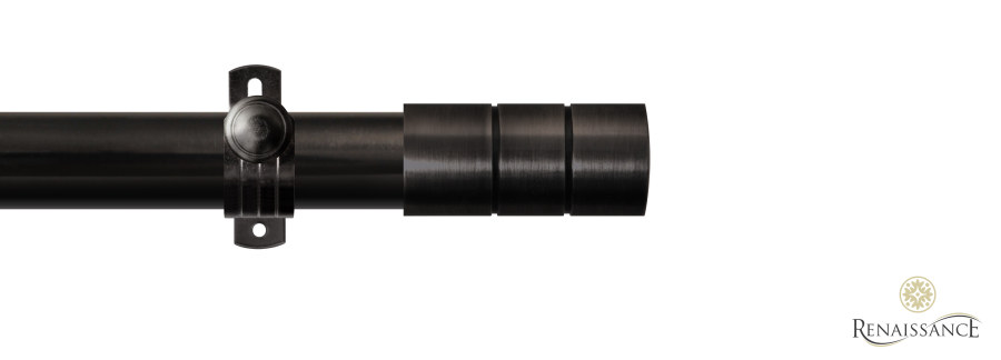 Dimensions 28mm Cylinder Eyelet Pole Set with Adjustable K-Bracket 120cm Black Nickel