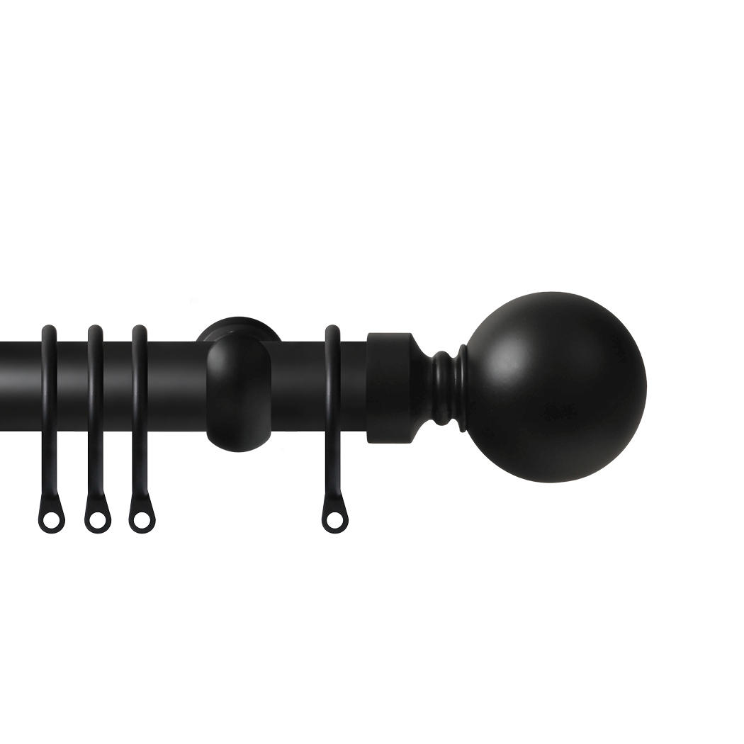 Contract 28 Plain Ball 28mm Pole Set with Extendable Brackets 120cm Matt Black