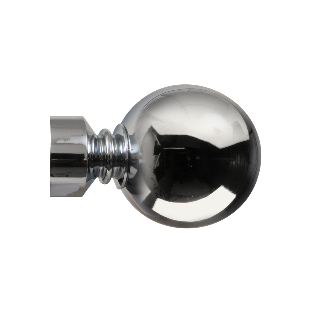 Contract 28 Plain Ball Finial Polished Silver