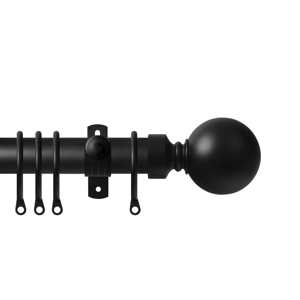 Contract 28 Plain Ball 28mm Pole Set with Adjustable K Brackets 120cm Matt Black