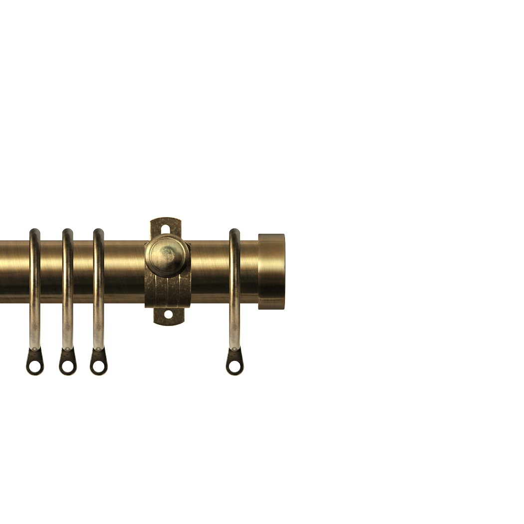 Contract 28 End Cap 28mm Pole Set with Adjustable K Brackets 120cm Antique Brass
