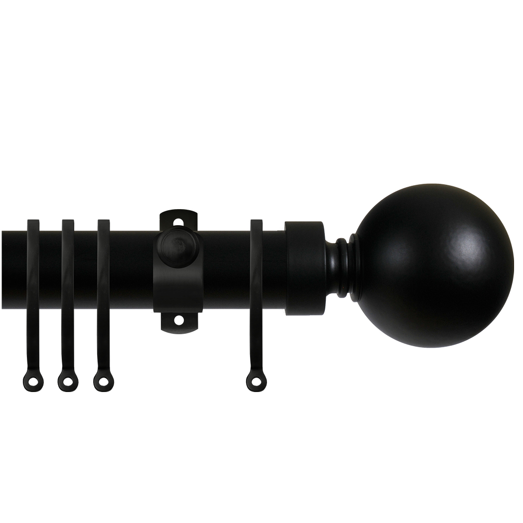 Contract 35mm Plain Ball Adjustable K Bracket Pole Set 120cm Matt Black