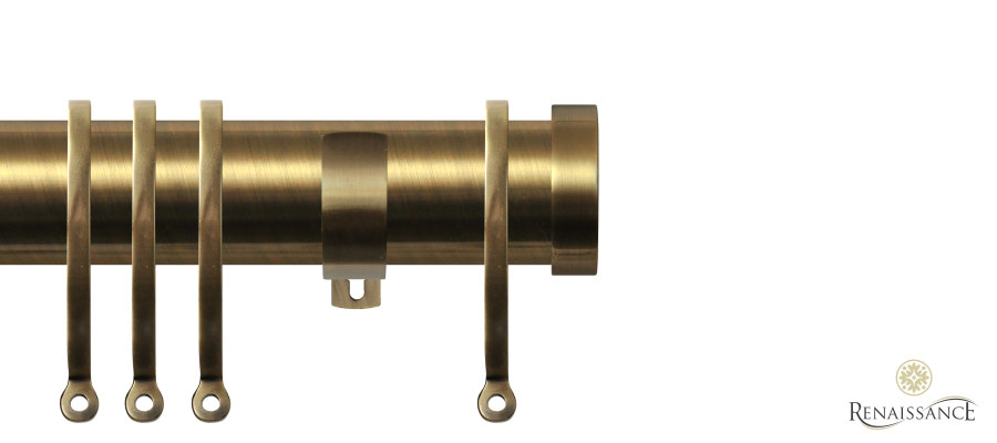 Contract 35mm End Cap Adjustable K Bracket Pole Set 120cm Antique Brass