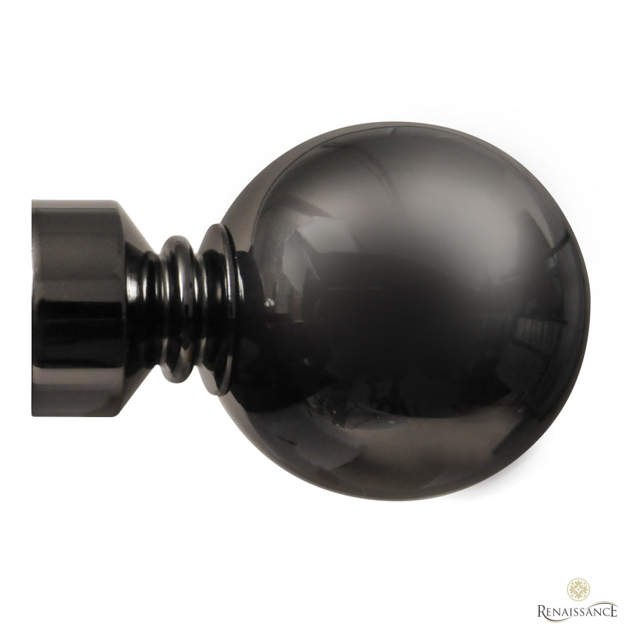 Contract 35mm Finial Plain Ball Black Nickel