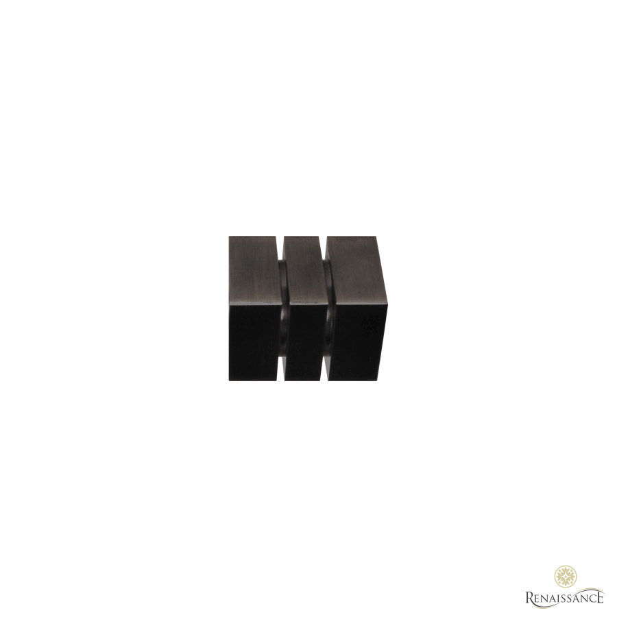 Dimensions 28mm Finial Pair Cube Black Nickel