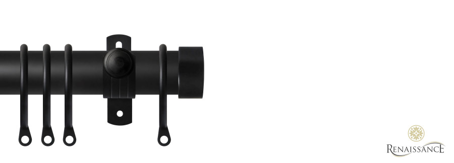 Dimensions 28mm End Cap Pole Set with Adjustable K-Bracket 120cm Matt Black