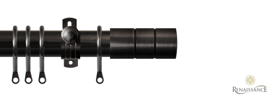 Dimensions 28mm Cylinder Pole Set with Adjustable K-Bracket 120cm Black Nickel