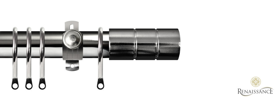 Dimensions 28mm Cylinder Pole Set with Adjustable K-Bracket 120cm Polished Silver