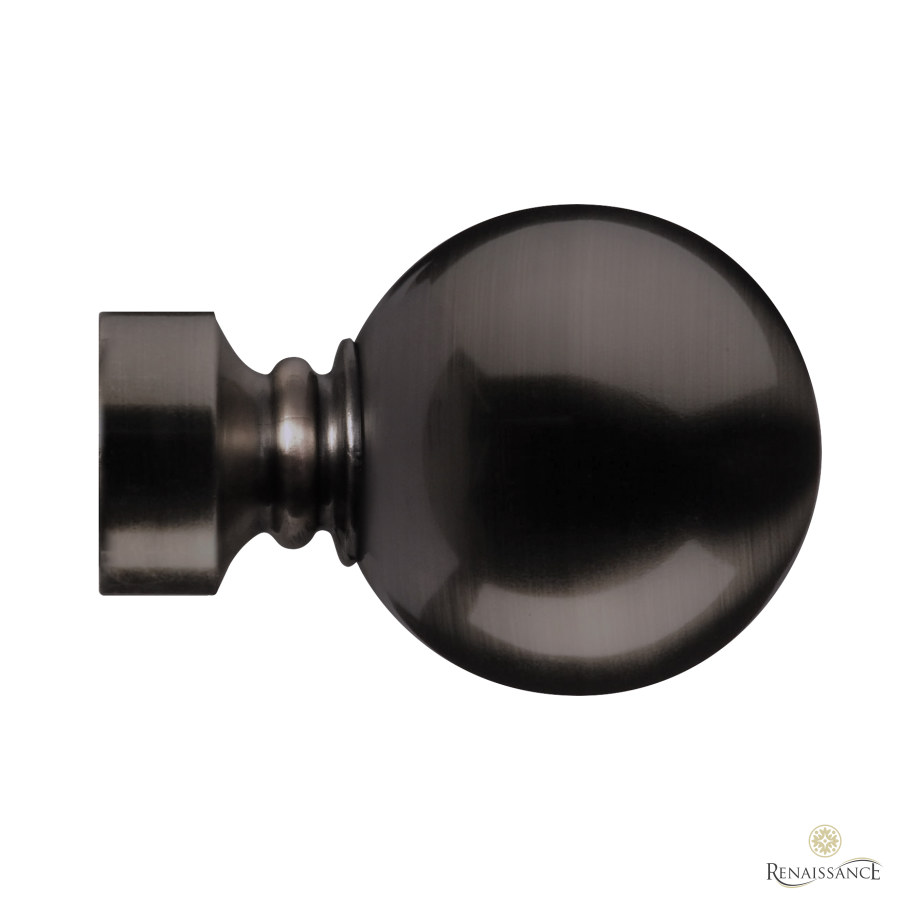 Orbit 28mm Plain Ball Finial Pair Black Nickel