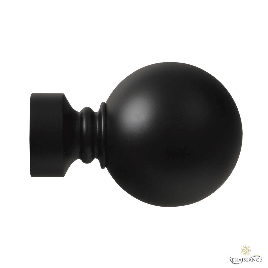 Orbit 28mm Plain Ball Finial Pair Black