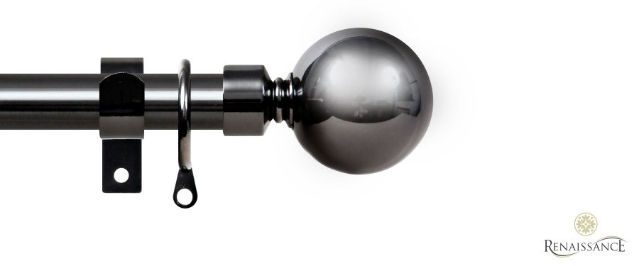Extensis 19 19/16mm Plain Ball Extendable Pole Set 120-210cm Black Nickel