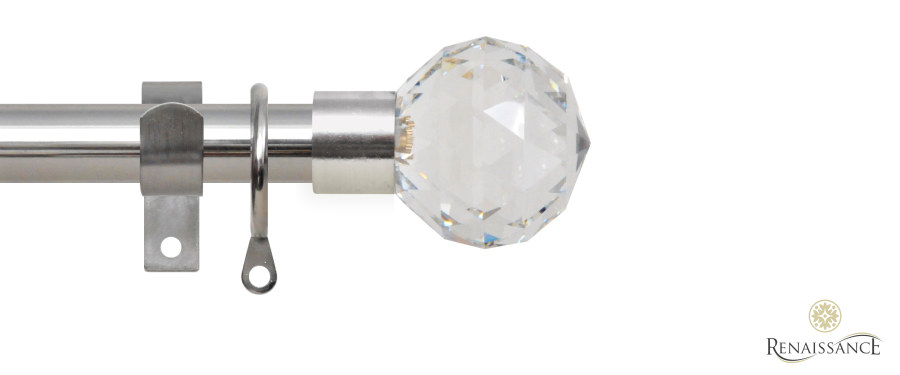 Extensis 19 19/16mm Clear Crystal Cut Diamond Extendable Pole Set 120-210cm Titanium