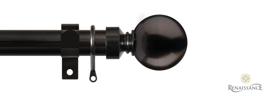 Extensis 28 28mm/25mm Plain Ball Extendable Pole Set 70-120cm Black Nickel
