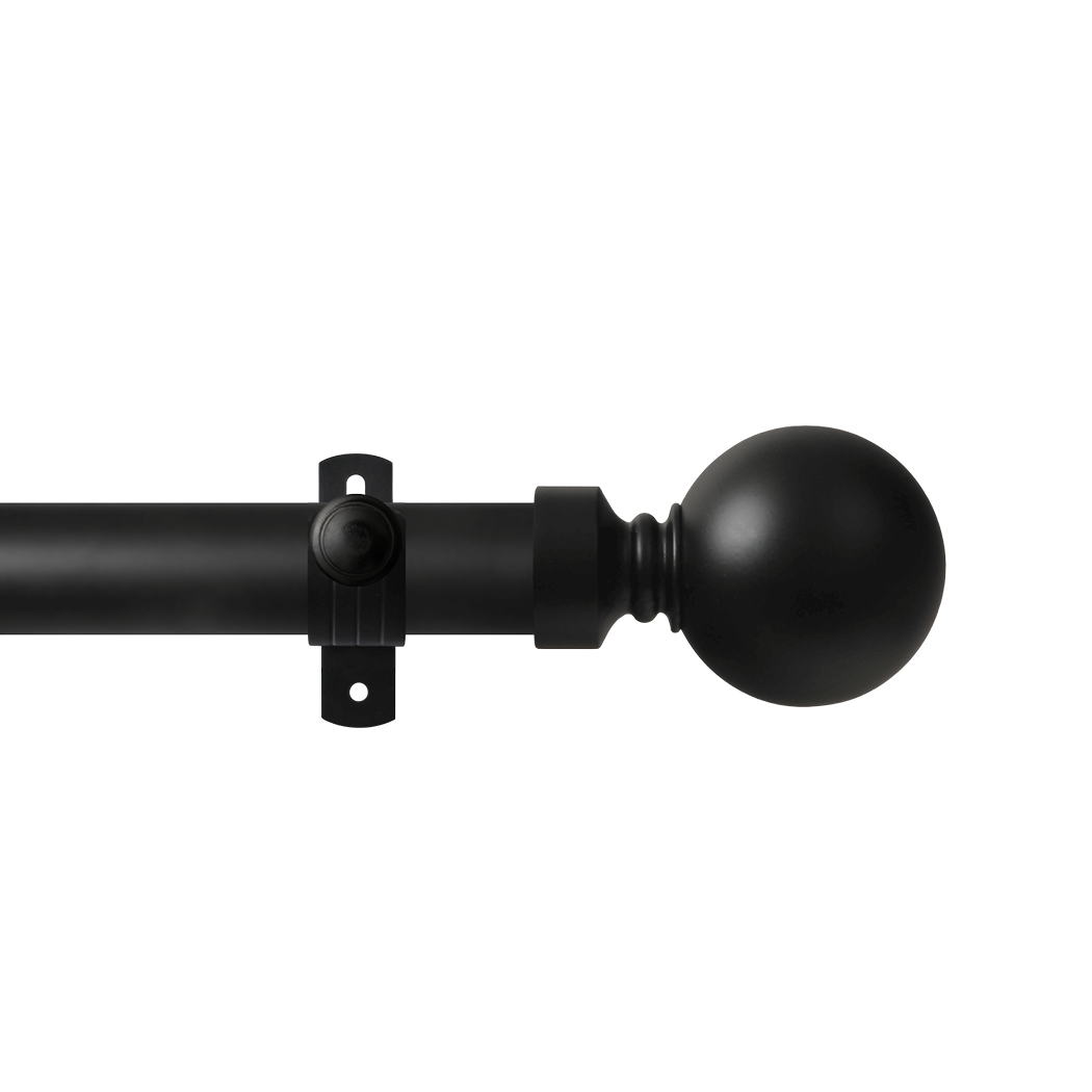 Contract 28 Plain Ball 28mm Eyelet Pole Set with Adjustable K Brackets 120cm Matt Black