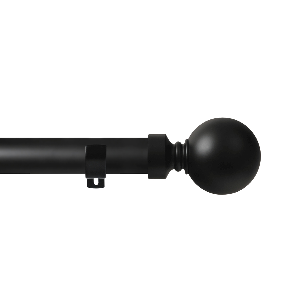 Contract 28 Plain Ball 28mm Eyelet Pole Set with Long L Brackets 120cm Matt Black