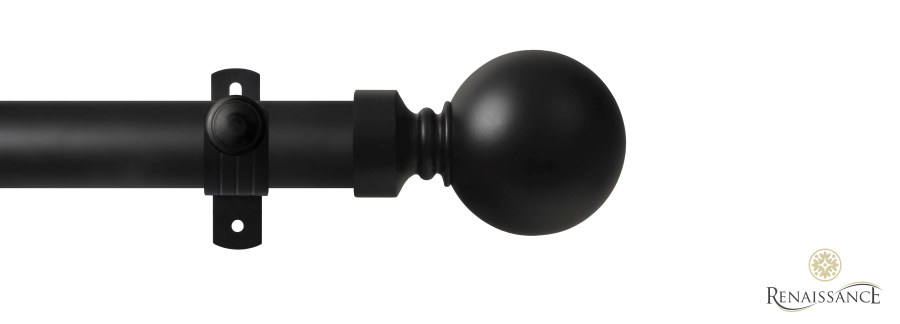Orbit 28mm Plain Ball Eyelet Pole Set 120cm Matt Black