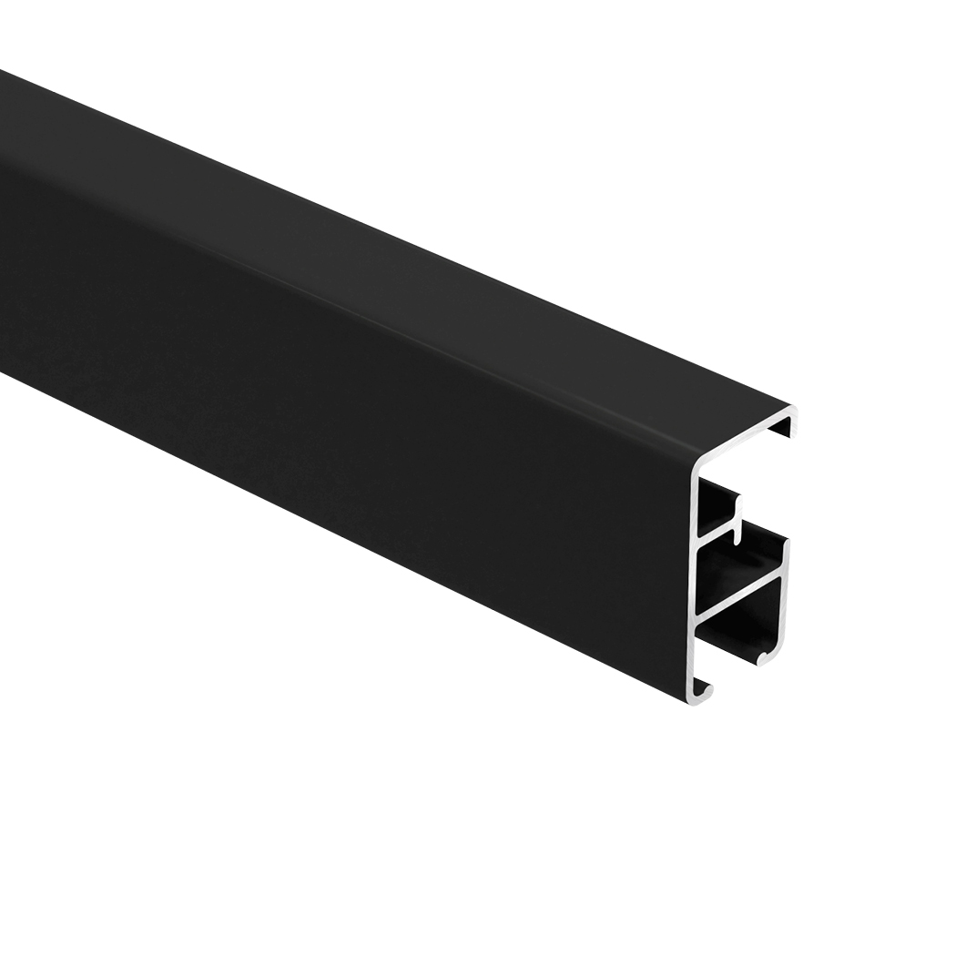 Heavy Duty H-Section 600cm Rail Only Black
