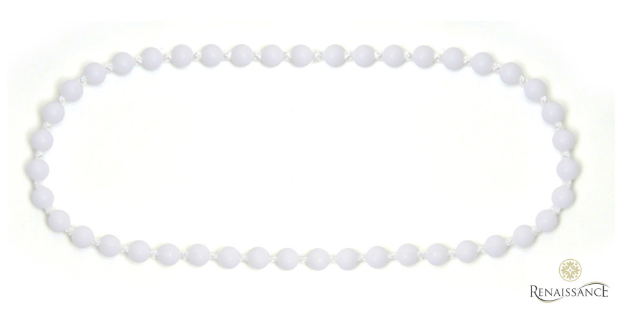 Plastic Double Ball Continuous Chain 100cm White