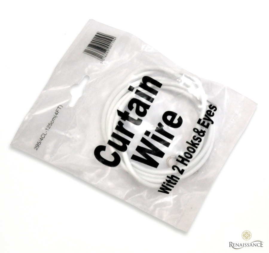 Pre-cut Curtain Wire 90cm Retail Packed With Euroslot White