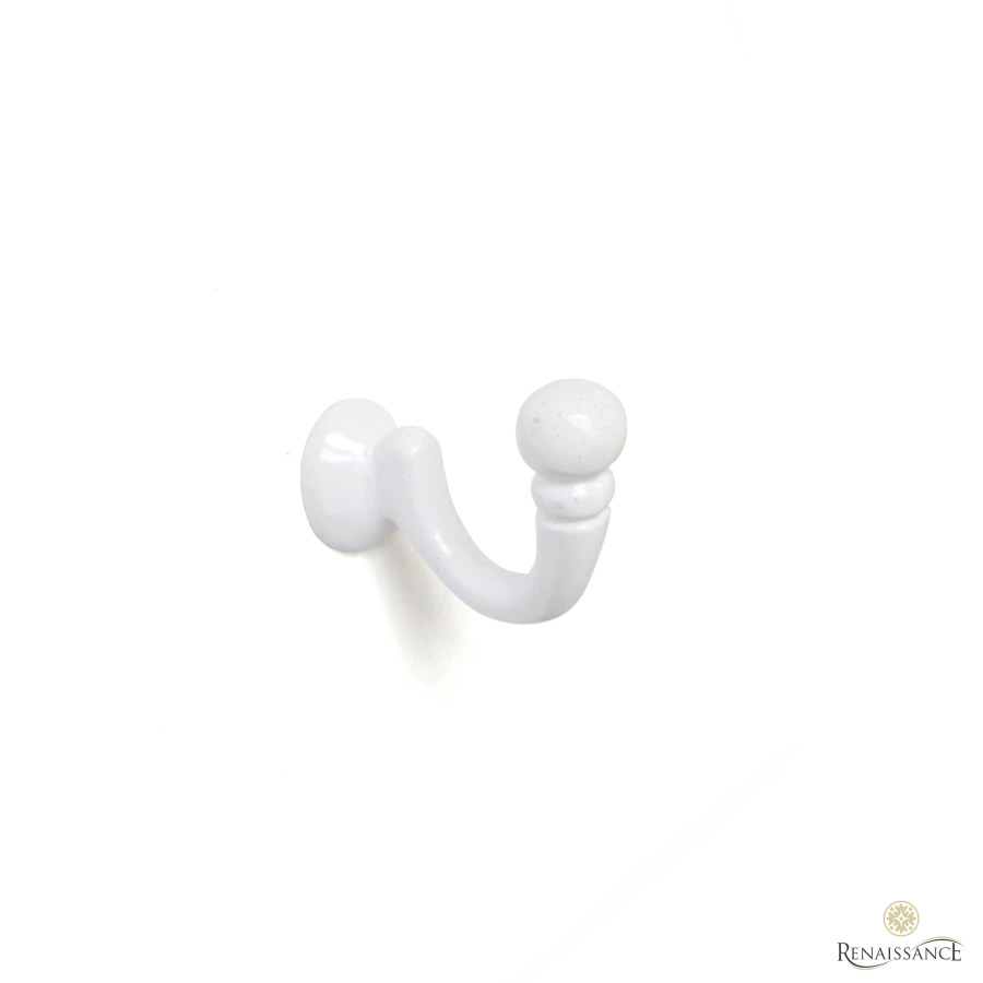 BH3 Ball End Hook Retail Clam Pack of 2 White