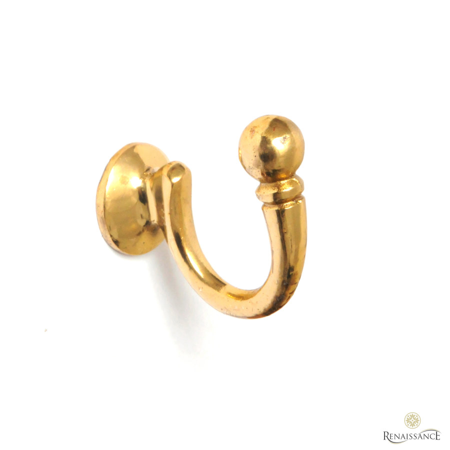 LBH3 Large Ball End Hook Retail Clam Pack of 1 Brass