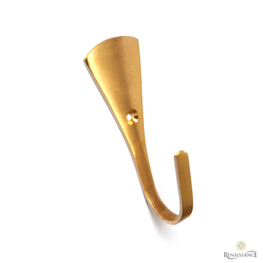CB2 Shield Hook Retail Clam Pack of 2 Satin Brass