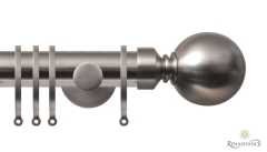 Contract 35mm Plain Ball 35mm Pole Set with Contemporary Brackets Titanium