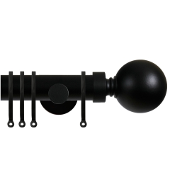 Contract 35mm Plain Ball 35mm Pole Set with Contemporary Brackets Matt Black