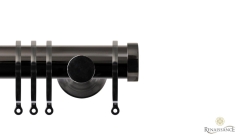 Contract 35mm End Cap 35mm Pole Set with Contemporary Brackets Black Nickel
