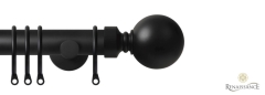 Dimensions 28mm Plain Ball Complete Pole Set with Contemporary Brackets Black