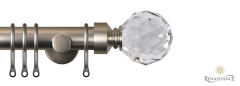 Dimensions 28mm Clear Crystal Cut Diamond Complete Pole Set with Contemporary Brackets Titanium