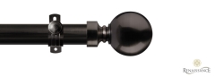 Orbit 28mm Plain Ball Eyelet Pole Set Black Nickel