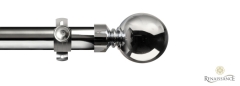 Dimensions 28mm Plain Ball Options Eyelet Pole Set Polished Silver