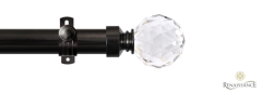 Dimensions 28mm Clear Crystal Cut Diamond Options Eyelet Pole Set Black Nickel