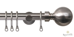 Contract 19 Plain Ball 19mm Pole Set with Contemporary Brackets Stainless Steel
