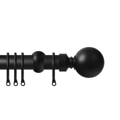 Contract 28 Plain Ball 28mm Pole Set with Extendable Brackets Matt Black