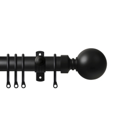 Contract 28 Plain Ball 28mm Pole Set with Adjustable K Brackets Matt Black