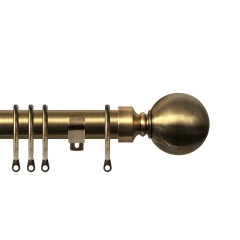Contract 28 Plain Ball 28mm Pole Set with Short L Brackets Antique Brass