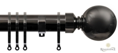 Contract 35 Plain Ball 35mm Pole Set with Adjustable K Brackets Black Nickel