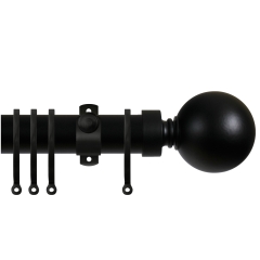 Contract 35 Plain Ball 35mm Pole Set with Adjustable K Brackets Matt Black