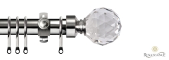 Dimensions 28mm Clear Crystal Cut Diamond Options Pole Set Polished Silver